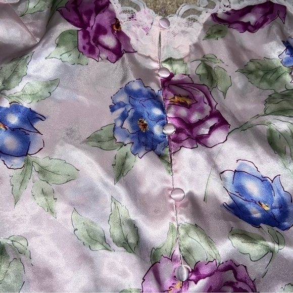 Valerie Stevens Two Piece Floral Cami Sleep Set Lingerie Size Medium - Picture 8 of 14